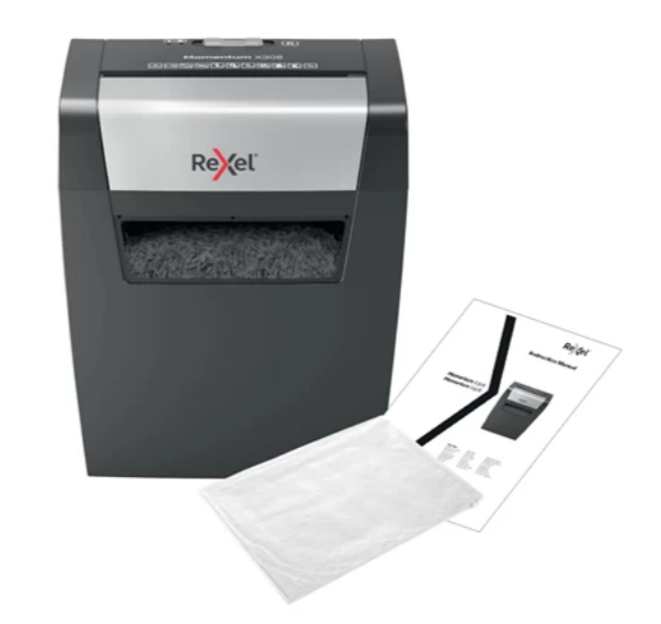 Rexel X308 paperisilppuri Ristiinleikkaava 22 cm Musta, Hopea