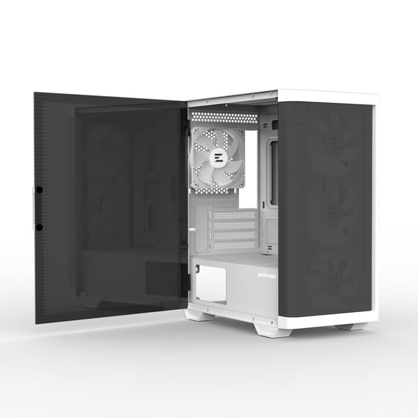 Zalman M4 WHITE computeretui Mini Tower Sort, Hvid