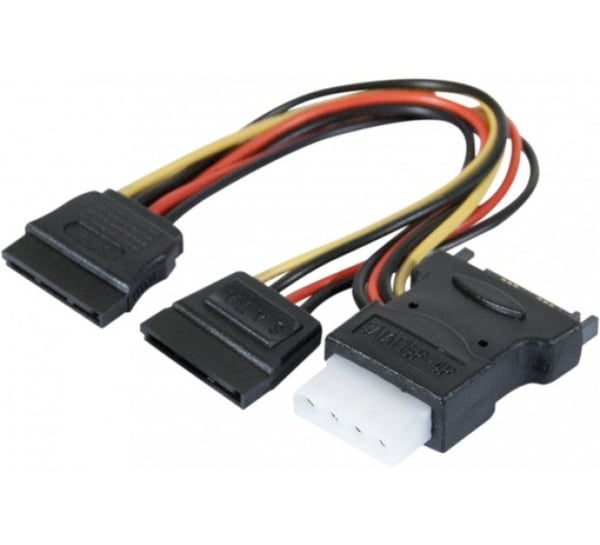 ATEN 147557 SATA-kablar 0,3 m SATA 15-pin 2 x SATA 15-pin + Molex (4-pin) Blandade färger, Svart