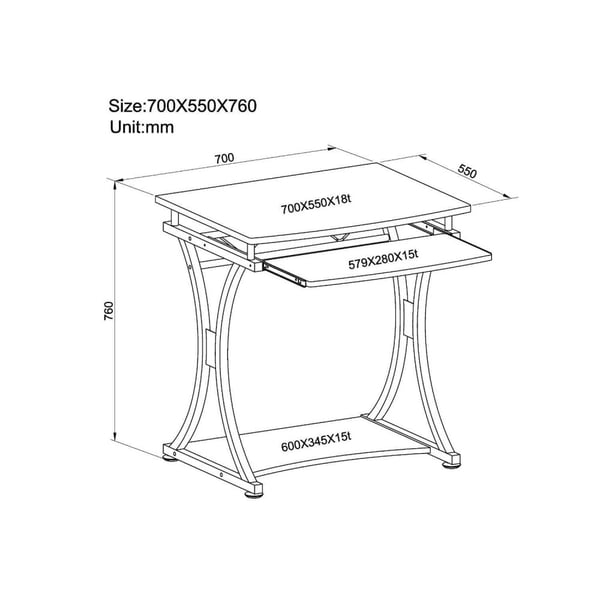 Techly ICA-TB 328BK datorbord Svart