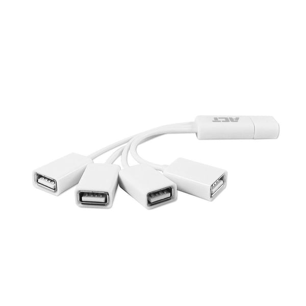 ACT AC6210 gränssnittshubbar USB 3.2 Gen 1 (3.1 Gen 1) Type-A 480 Mbit/s Vit