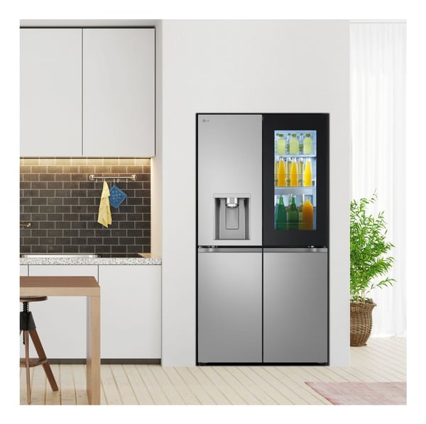LG InstaView GMK961PY5E side-by-side køle-fryseskab Fritstående 646 L Sølv