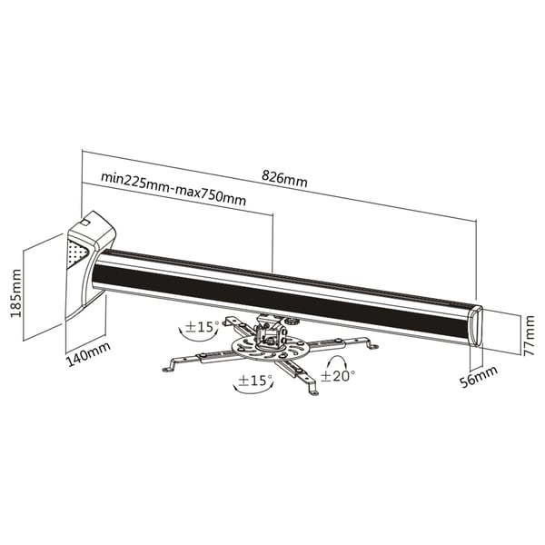 InLine 23139A TV-kiinnike Musta