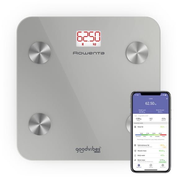 Rowenta Goodvibes LIFE BR9600 Torg Silver Elektronisk personvåg