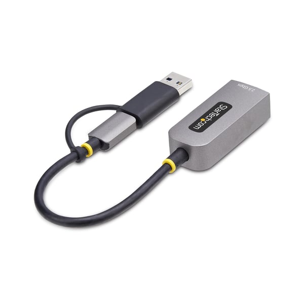 StarTech.com 2.5GbE USB-C till Ethernet-adapter med USB-A-omvandlare