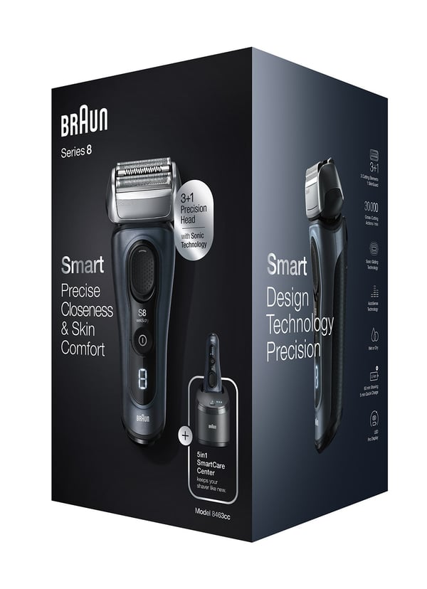 Braun Series 8 8463cc Folie shaver Trimmer Grå