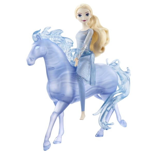 Mattel Disney Frost Elsa-modedocka med den hästformade vattenvarelsen Nokk, inspirerade av Disneys Frost 2