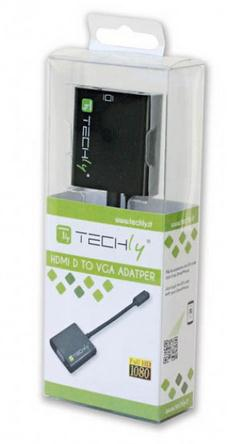 Techly IDATA HDMI-VGA5 videokaapeli-adapteri VGA (D-Sub) HDMI-tyyppi D (mikro) Musta
