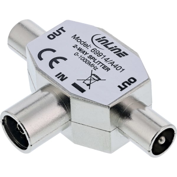 InLine 69914 kabelomvandlare (hane/hona) 2xCoax Coax Silver InLine 69914 kabelomvandlare (hane/hona) 2xCoax Coax Silver