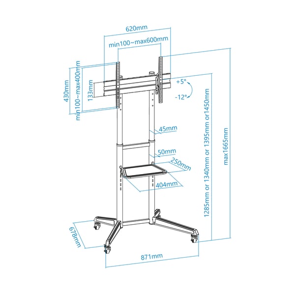 TooQ Ramsés 177,8 cm (70") Svart