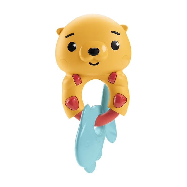 Fisher-Price Babylegetøj med dyretema, rangle, bidering og skralde, legetøj til nyfødte