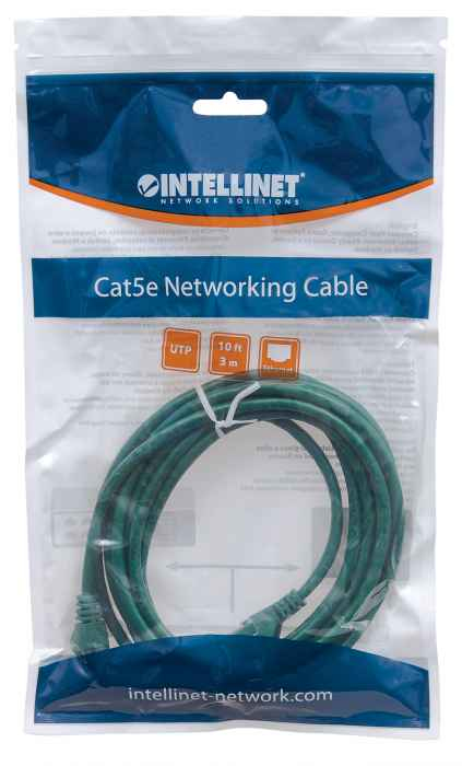 Intellinet 319782 verkkokaapeli Vihreä 3 m Cat5e U/UTP (UTP)