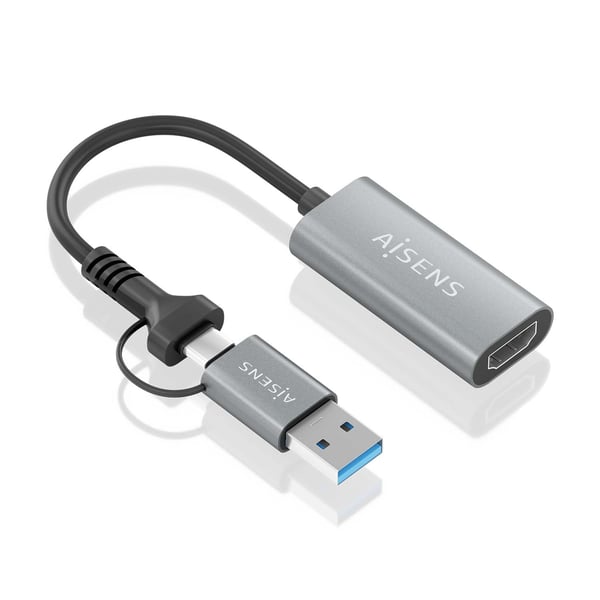 AISENS A109-0913 USB grafisk adapter 1920 x 1080 pixel Grå