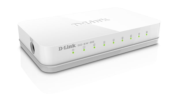 D-Link GO-SW-8G nätverksswitchar Ohanterad Vit