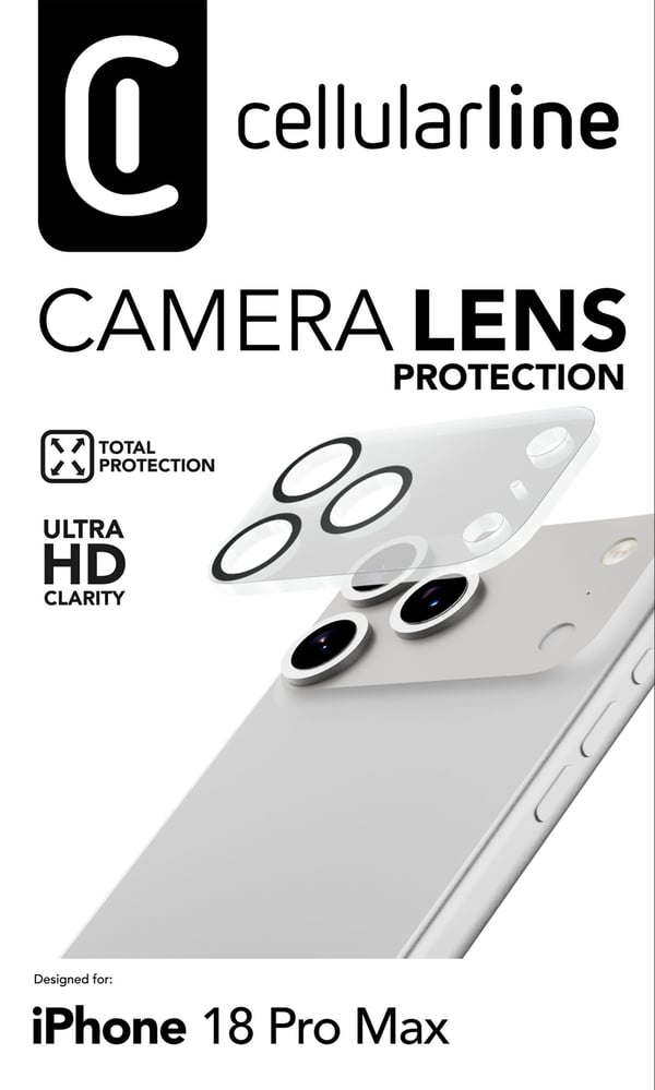 Cellularline CAMERALENSIPH18PRM Matkapuhelimen näyttö- ja taustasuoja Kameran linssisuoja Apple 1 kpl