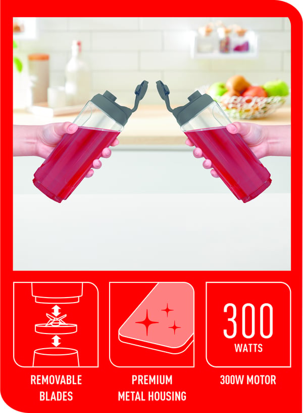 Tefal Mix&Move BL15FD 0,6 L Pöydällä pidettävä tehosekoitin 300 W Ruostumaton teräs