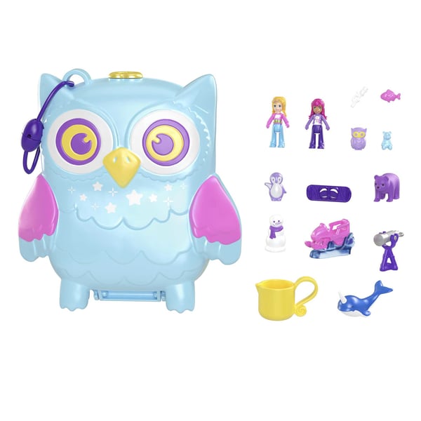 Polly Pocket PAJAMA PARTY SNOWY SLEEPOVER OWL COMPACT