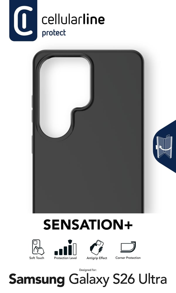 Cellularline SENSPLUSGALS26UK mobiltelefon etui Cover Sort