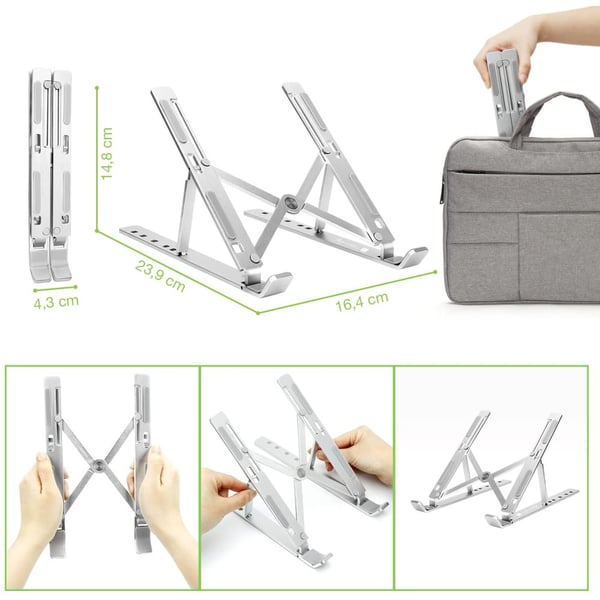Techly ICA-TBL 134TY Ställ för bärbara datorer Ställ till bärbara datorer Silver 40,6 cm (16")