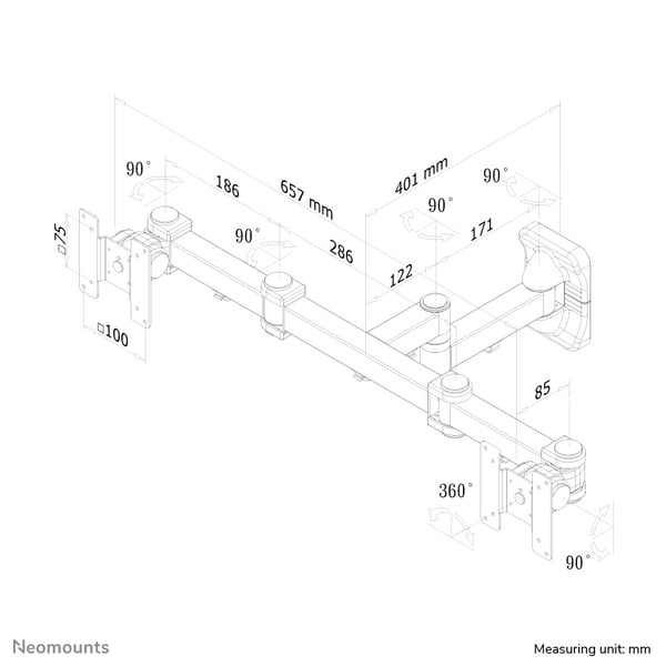 Neomounts FPMA-W960D tv-beslag 68,6 cm (27") Sort