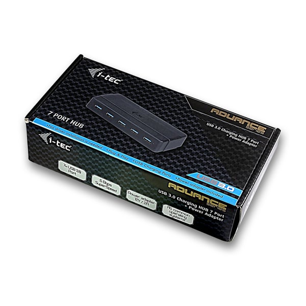 i-tec U3HUB742 gränssnittshubbar USB 3.2 Gen 1 (3.1 Gen 1) Type-B 5000 Mbit/s Svart