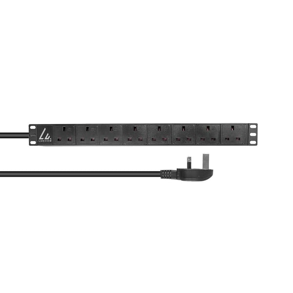 Lanview LVR-3MUK-SPD-UK8 strømforsyningsenhed (PDU) 8 AC stikkontakt(er) 1U Sort