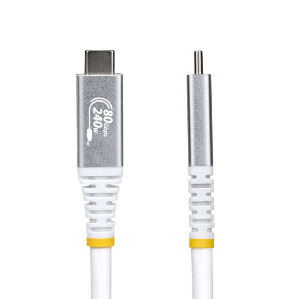 StarTech.com CC1M80GUSB4CABLEW USB-kaapeli USB4 Gen 4x2 1 m USB C 80 Gbit/s 240 W Valkoinen