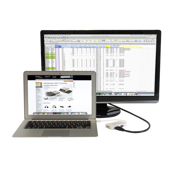 StarTech.com MDP2VGDVHDW videokabel adapter 0,15 m Mini DisplayPort DVI-D + VGA (D-Sub) + HDMI Hvid