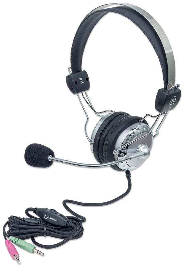 Manhattan 175517 hörlur och headset Kabel Huvudband Samtal/musik Grå
