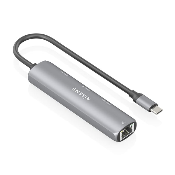 AISENS ASUC-4P040-GR kannettavien tietokoneiden telakka ja porttitoistin Langallinen USB 3.2 Gen 1 (3.1 Gen 1) Type-C Harmaa