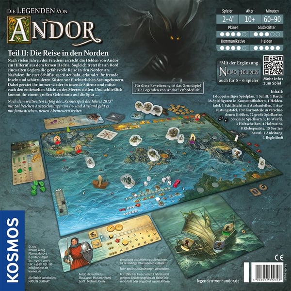Kosmos 16354758 lautapeli Legends of Andor 60 min Lautapelin lisäosa Matkailu-/seikkailupeli