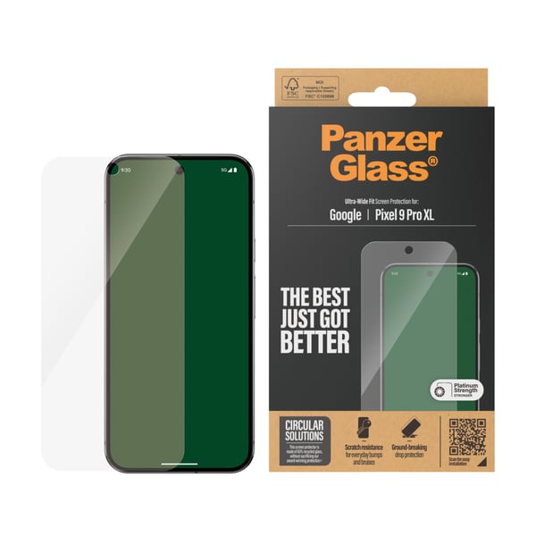 PanzerGlass ® Screen Protector Google Pixel 9 Pro XL | Ultra-Wide Fit Genomskinligt skärmskydd 1 styck