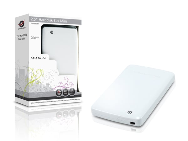 Conceptronic CHD2MUW tallennusaseman kotelo HDD-/SSD-kotelo Valkoinen 2.5"