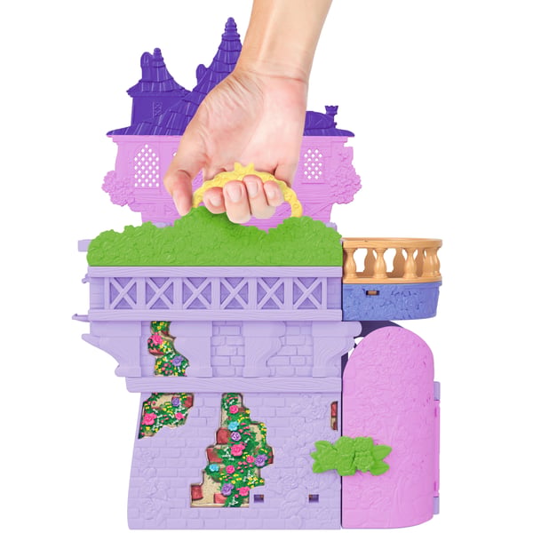 Disney Princess Rapunzel Storytime Stackers-dockhus med liten docka, Pascal-figur och 7 tillbehör
