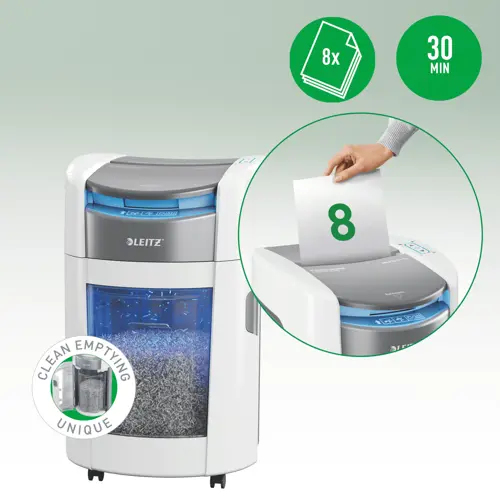 Leitz IQ OptiMax Small Office 200 automaattinen paperisilppuri, P4