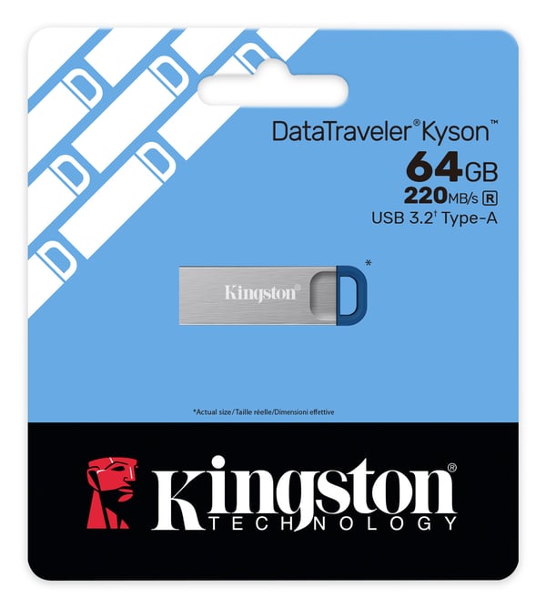 Kingston Technology DataTraveler 64 Gt Kyson 220 Mt/s metallinen USB 3.2 Gen 1