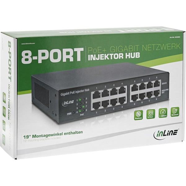 InLine 32308H PoE-adapters Gigabit Ethernet 56 V