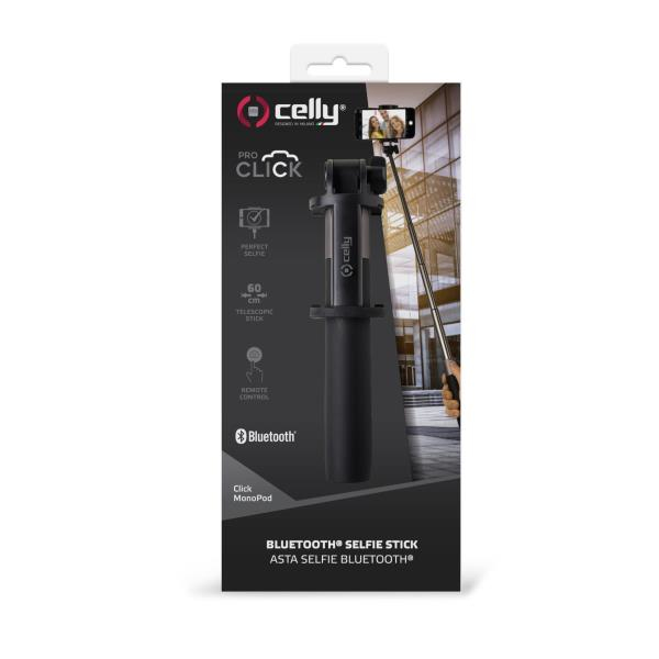 Celly Click Monopod selfiekeppi Älypuhelin Musta