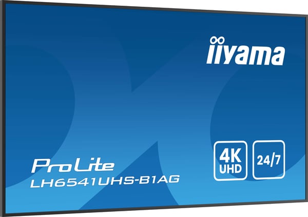iiyama LH6541UHS-B1AG skyltställ 163,8 cm (64.5") LCD 500 cd/m² 4K Ultra HD Svart 24/7