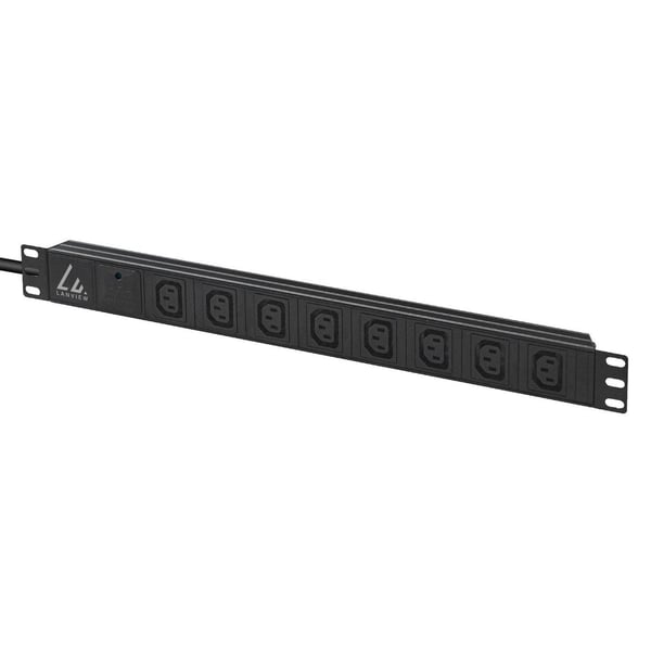 Lanview LVR-2MC14-SPD-C13X8 strømforsyningsenhed (PDU) 8 AC stikkontakt(er) 1U Sort