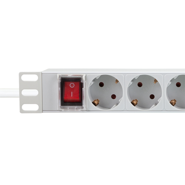 LogiLink PDU9C04 overspændingsbeskytter Lys grå 9 AC stikkontakt(er) 230 V 2 m