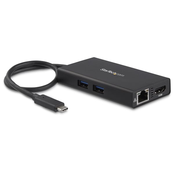StarTech.com USB-C-multiportadapter med 4K HDMI - 2 USB-A-portar - 60 W PD - Svart