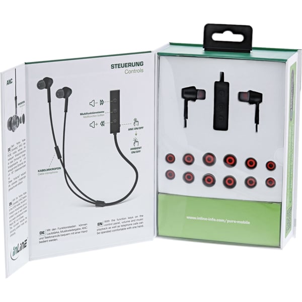 InLine 55356I hörlur och headset Trådlös I öra Samtal/musik Micro-USB Bluetooth Svart