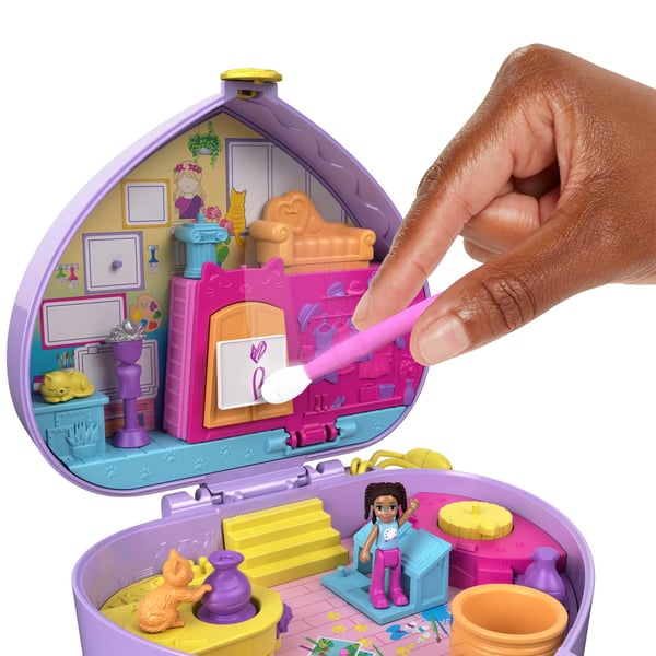 Polly Pocket STARRING SHANI-konstnärsstudio i lekväska
