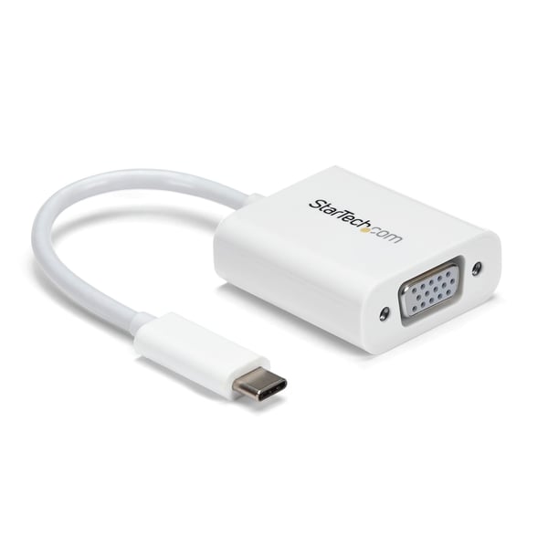 StarTech.com USB-C till VGA-adapter - USB Typ-C till VGA-videokonverterare - Vit - USB/VGA-adapter - 24