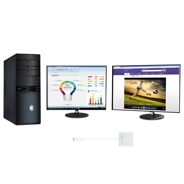 j5create JUA365-N USB™ 3.0 till dubbel HDMI-adapter för flera skärmar