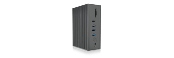 ICY BOX IB-DK2262AC Langallinen USB 3.2 Gen 1 (3.1 Gen 1) Type-C Antrasiitti