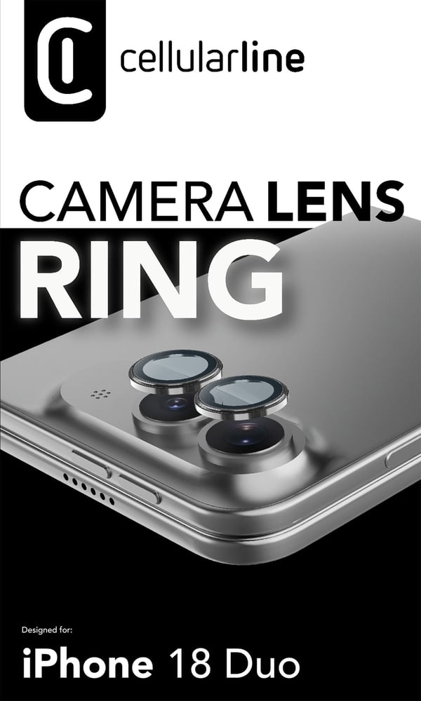 Cellularline CAMERARINGIPH18FLD skärm- och baksidesskydd till mobiltelefon Kameralinsskydd Apple 1 styck