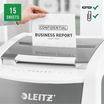Leitz IQ Autofeed Office Pro 600 Automatisk Dokumentförstörare P4