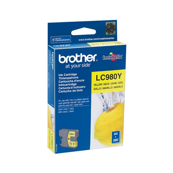 Brother LC980Y mustekasetti 1 kpl Alkuperäinen Keltainen